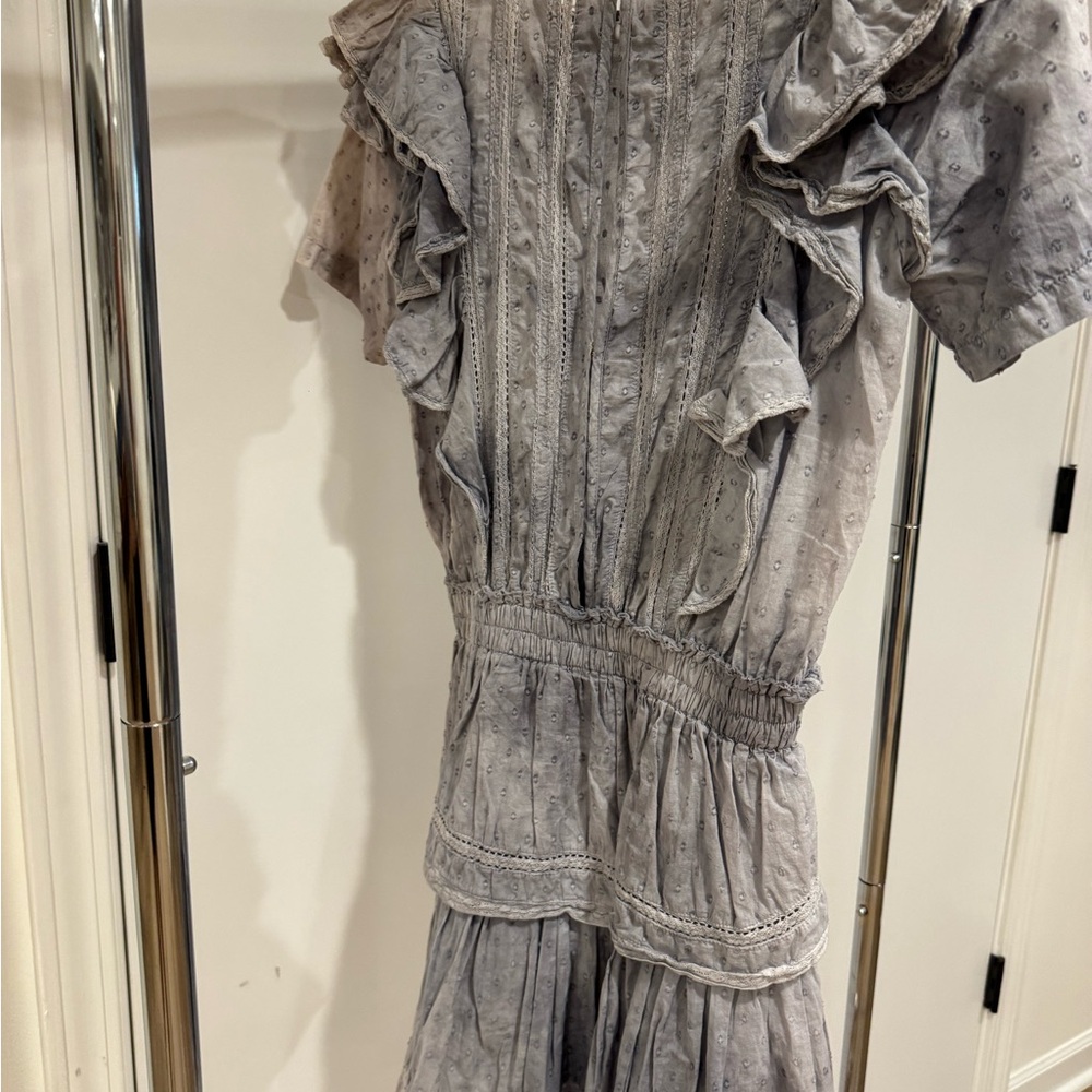 LoveShackFancy Gray Natasha Mini Dress